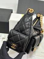 CC 25C Hobo 31cm Black Lambskin Gold Hardware 243540