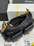 CC 25C Hobo 31cm Black Lambskin Gold Hardware 243540