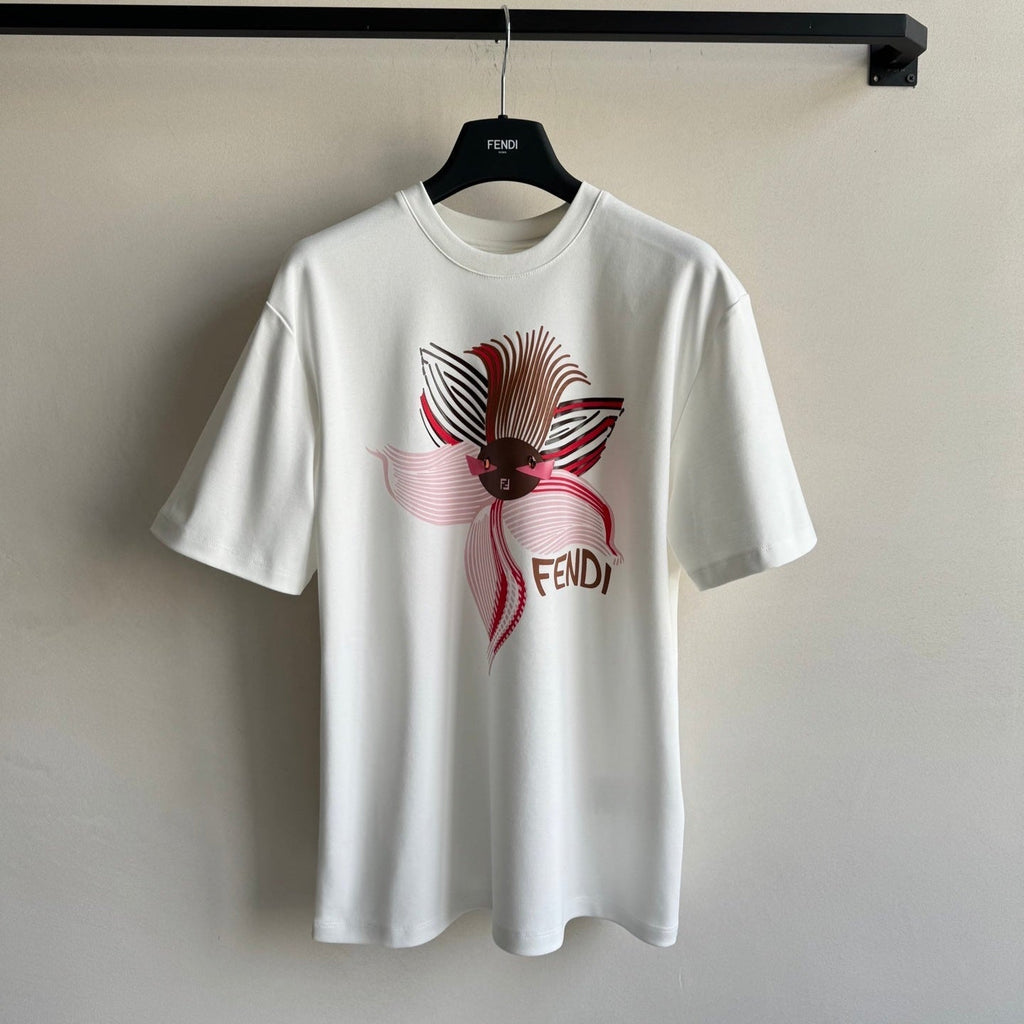 Fendi Orchid T-shirt White Cotton