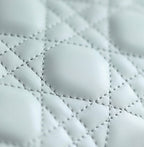 LADY 17 IN LIGHT BLUE LAMBSKIN WITH CANNAGE PATTERN