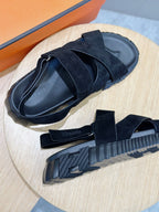 HM Men's Electric Sandals Black Suede 547689