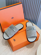 HM Men's Tenor Slide Green Suede 547657