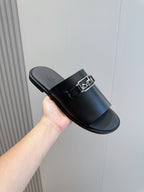HM Men's Tenor Slide Black Calfskin 547659