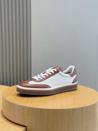 LP 2025 Tennis Walk Sneaker Natural Mix Caramel Calfskin Canvas