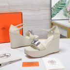 WEDGES SANDALS SNOW LAMBSKIN