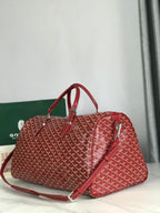 BOSTON 50 BAG IN RED GOYARDINE CANVAS AND CALFSKIN TRIM