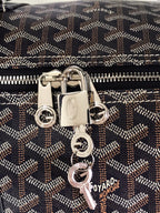 BOSTON 50 BAG IN NAVY BLUE GOYARDINE CANVAS AND CALFSKIN TRIM