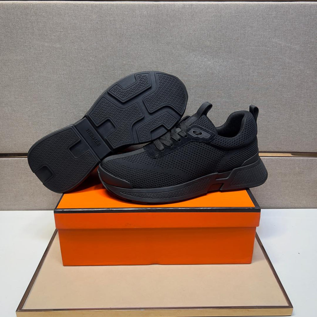 HM Men's 25 Sneaker Black Mesh Calfskin 524298