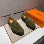 HM Men's 25 Klement Loafer Olive Green Suede 701604