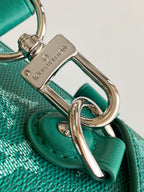 LV Soul Trunk handbag 19cm Green mix White Canvas Leather 252098