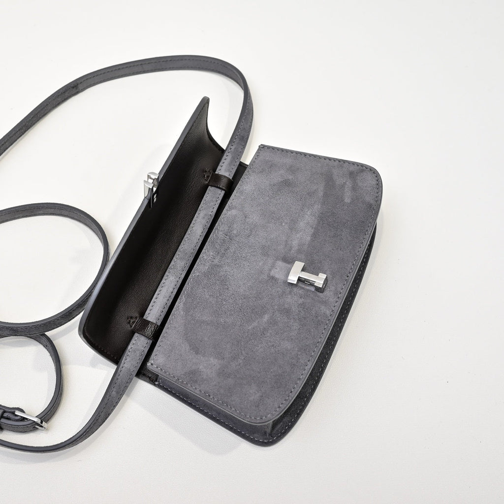 The Row Sofia 19cm Dark Grey Suede