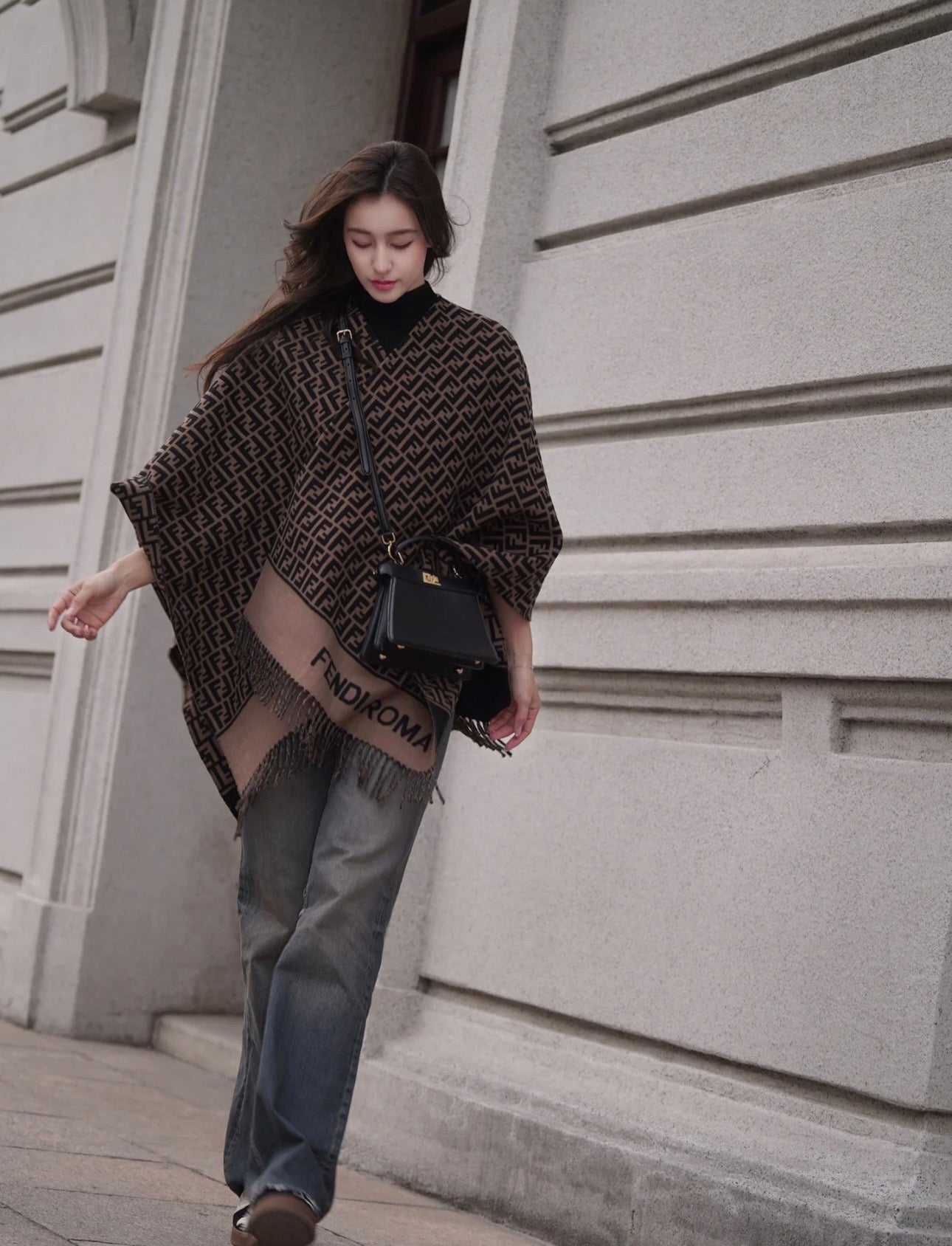 FF 140CM Two-tone Brown Black Wool 103678