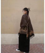 FF 140CM Two-tone Brown Black Wool 103678