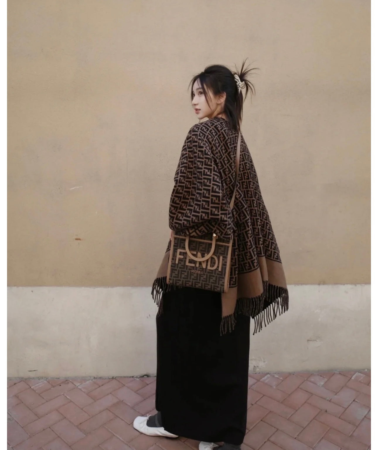 FF 140CM Two-tone Brown Black Wool 103678