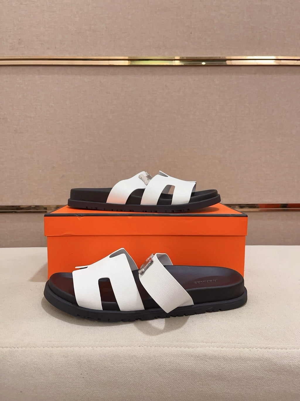 HM Men's Chypre Sandals White Cowhide 564390