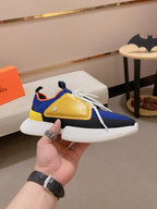 HM Men's Expert Sneaker Blue Yellow Flyknit With Leather
