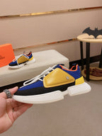 HM Men's Expert Sneaker Blue Yellow Flyknit With Leather