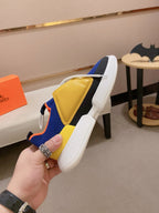 HM Men's Expert Sneaker Blue Yellow Flyknit With Leather