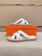 HM Men's Kazimir Sandal White Espadrilles Cowhide 700893