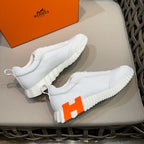 HM Men's Bouncing Sneaker White Calfskin Suede