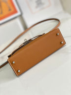 HM Mini Kelly 19cm Gold Epsom Silver Hardware