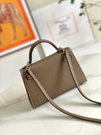 HM Mini Kelly 19cm Elephant Grey Epsom Silver Hardware
