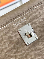 HM Mini Kelly 19cm Elephant Grey Epsom Silver Hardware