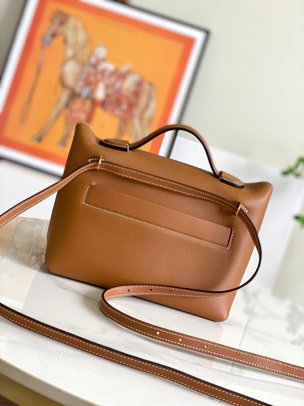 HM 24/24 Mini Bag 21cm Gold Evercolor Leather Gold Hardware