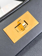 HM 24/24 Mini Bag 21cm Black Evercolor Leather Gold Hardware