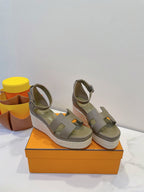 HM  Elda espadrille Army Green Cowhide 212236