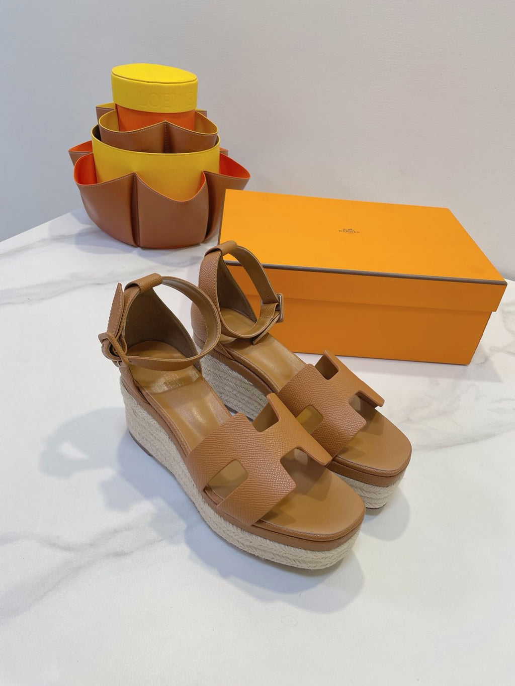 HM  Elda espadrille Copper Brown Cowhide 212237