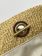 YSL Jamie Lucky Bag Beige Brown Raffia 339402