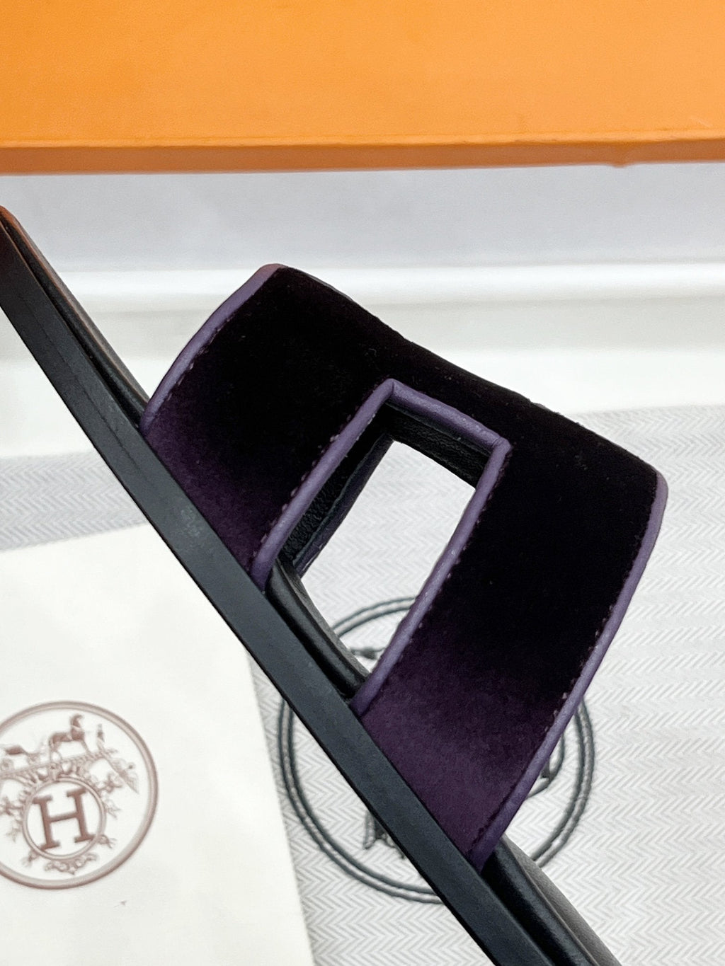 0ran sandal purple velvet goatskin