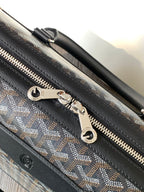 CISALPIN DOCUMENT CASE 39 IN BLACK GOYARDINE CANVAS AND CALFSKIN