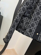 Dior 2025  Cannage Tweed Jacket with Pearl Buttons Black White Cotton