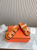 HM 26ss Slippers Orange Genuine Leather 618573