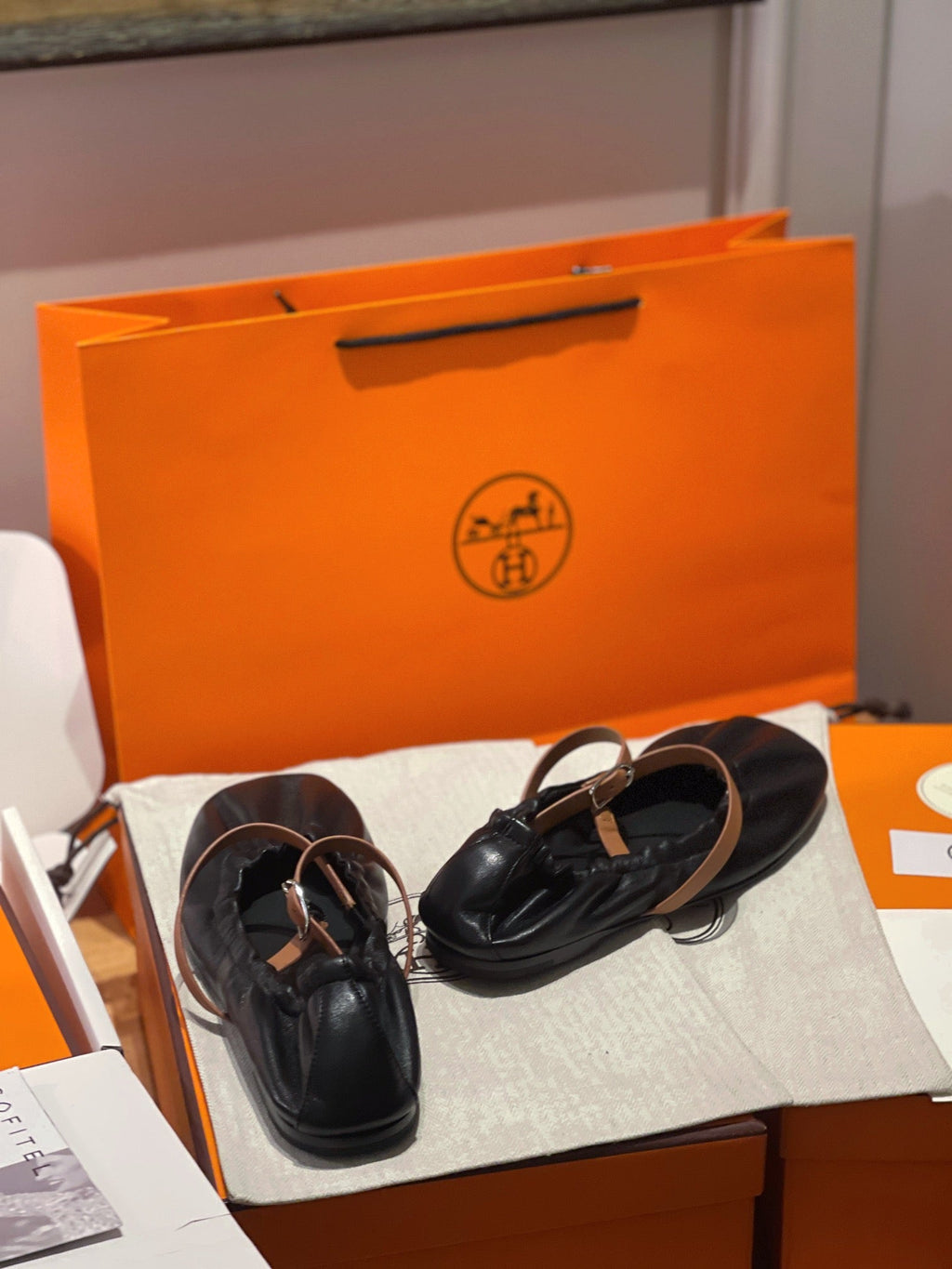 HM Jolly Ballet Flat In Black Lambskin 100081