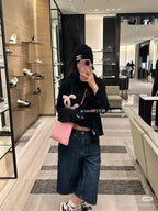 CC 25 Scarf 170cm Black Pink Wool 968533