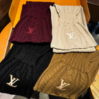 LV Freeze  Scarf 135cm Brown Wool 969354