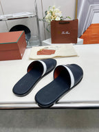 LP SLIPPER PATHON DENIM COLOR CALFSKIN