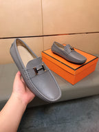 HM Men's Loafer Grey Cowhide 523199