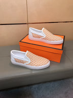 HM Men's Loafer Orange Printed Fabrics Rubber 590007