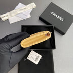 Chanel 2026 Quilted Card Holder 13cm Apricot Grained Calfskin