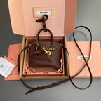 AVENTURE BAG 13 IN CRATER BROWN SHINY CALFSKIN