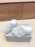 Balenciaga 25ss slippers light grey wool 462674