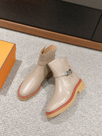 history ankle boot grey calfskin