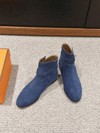 neo ankle boot dark blue suede calfskin