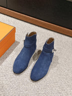 neo ankle boot dark blue suede calfskin