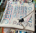 CC Square Scarf 140 CM In White Colorful Cashmere 182446