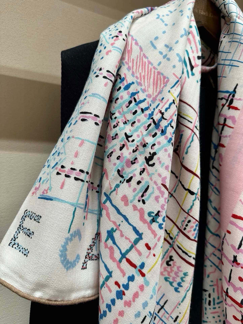 CC Square Scarf 140 CM In White Colorful Cashmere 182446